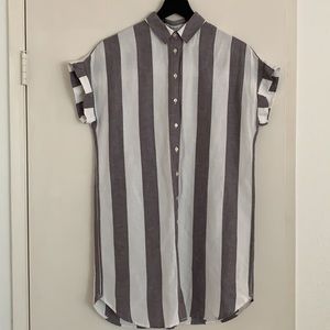 MADEWELL XS LINEN SHIRT  DRESS